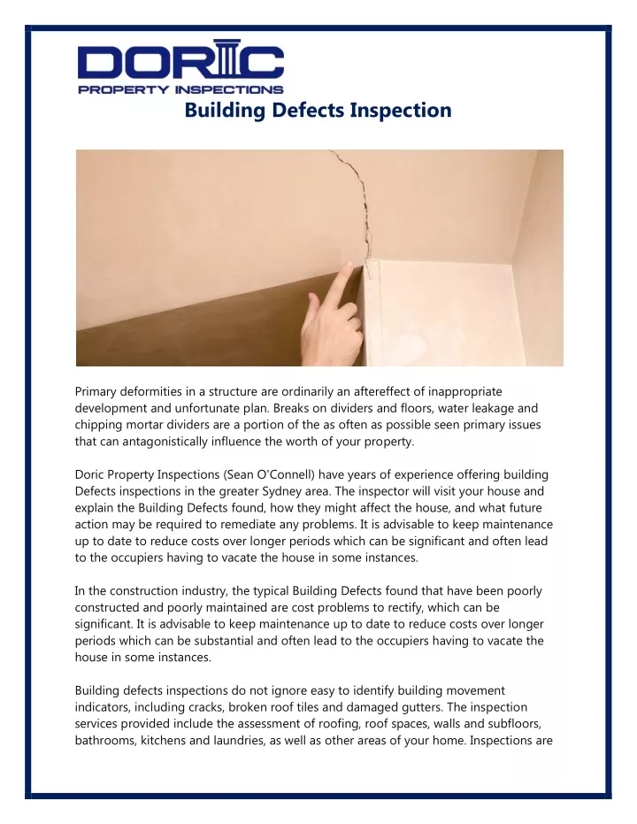 building defects inspection