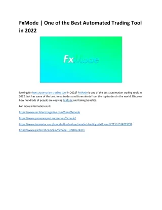 fxmode one of the best automated trading tool