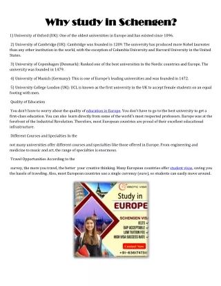 Why study in Schengen?