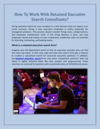 How To Work With Retained Executive Search Consultants