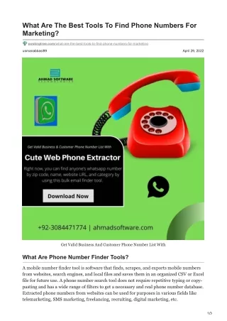 what are the best tools to find phone numbers