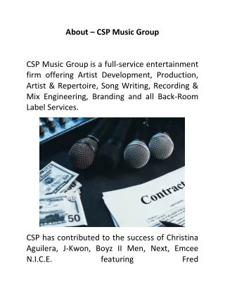Get In-Person or Phone Consultation - CSP Music Group