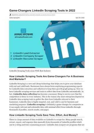 game changers linkedin scraping tools in 2022