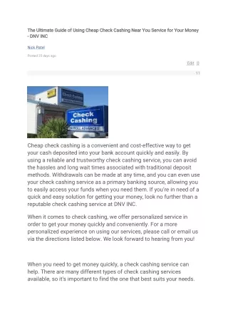 the ultimate guide of using cheap check cashing