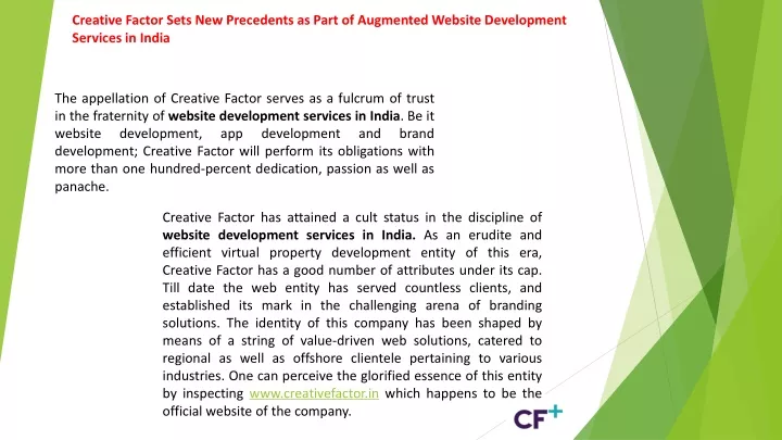 creative factor sets new precedents as part