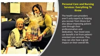 Personal Care and Nursing Services Everything To Know