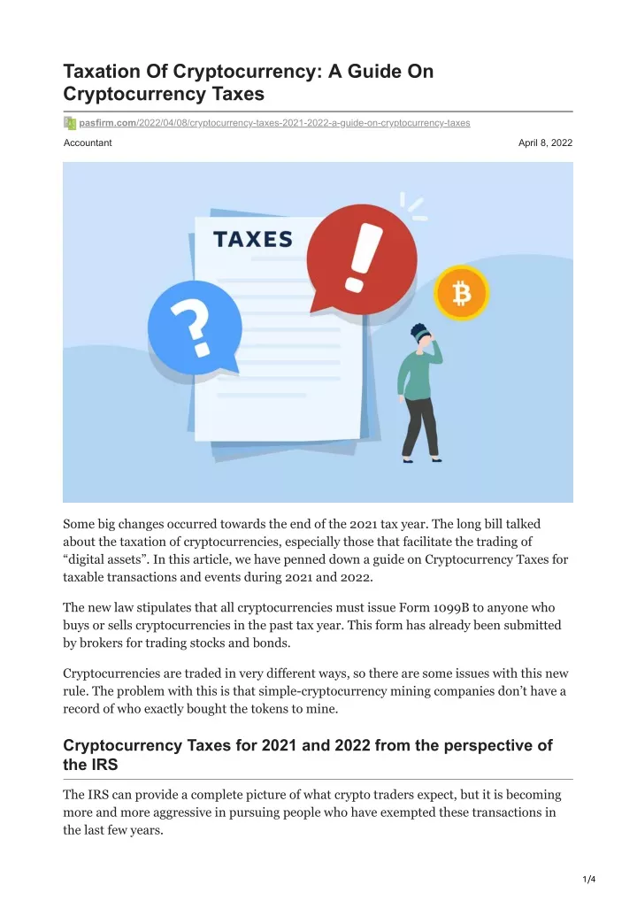 taxation of cryptocurrency a guide