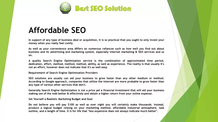 affordable seo