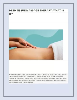 deep tissue massage therapy what is it