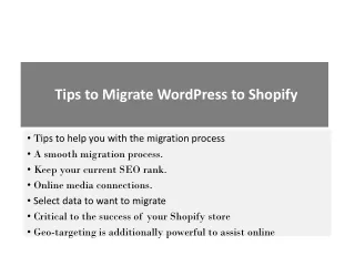 tips to migrate wordpress to shopify