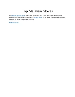 Malaysia Gloves