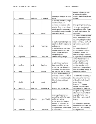 WORDLIST UNIT 6