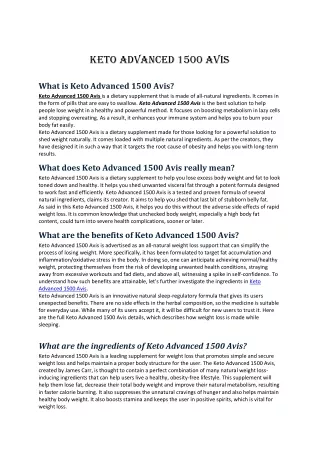 keto advanced 1500 avis