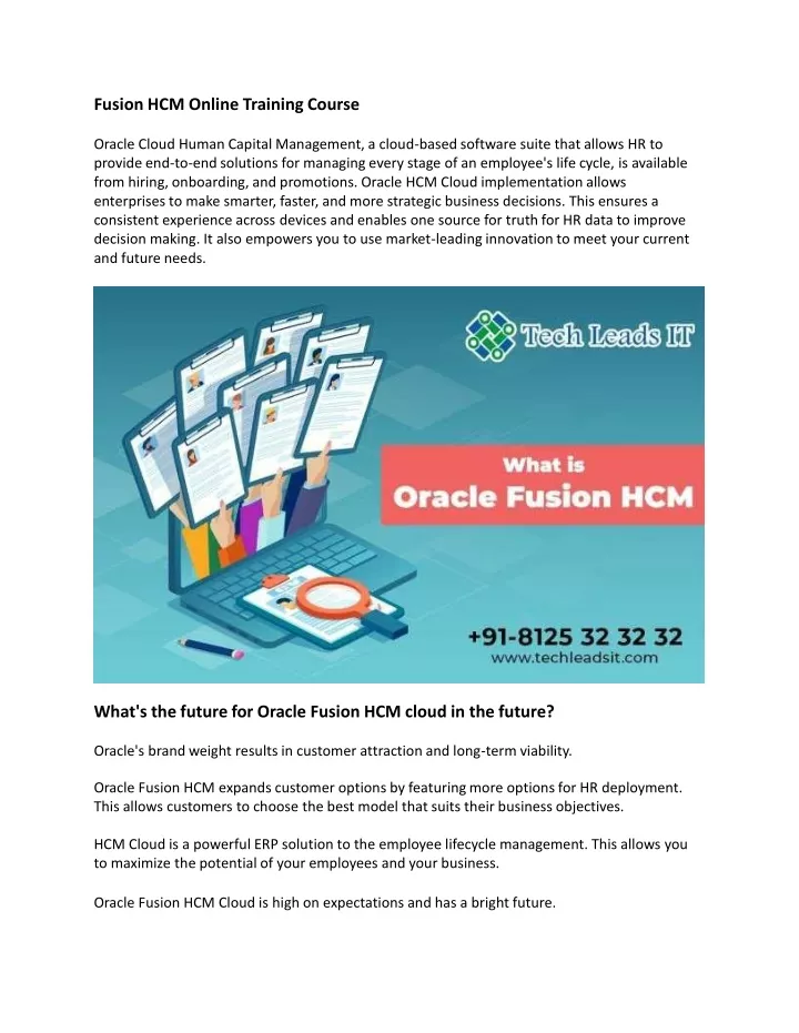 fusion hcm online training course oracle cloud