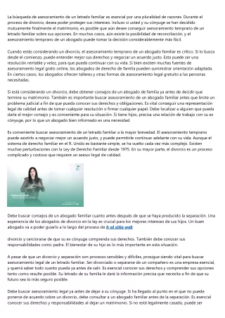 Asesoramiento de un abogado para evitar un mal divorcio