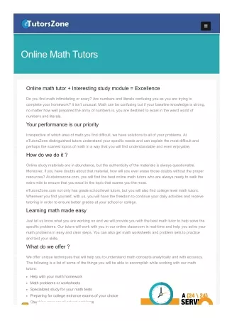 Online Tutoring Services in Georgia