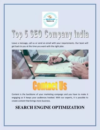 Top 5 SEO Company India