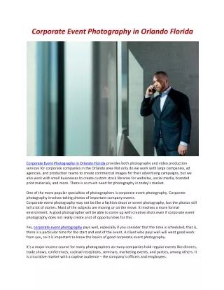Corporate Event Photography in Orlando Florida pdf