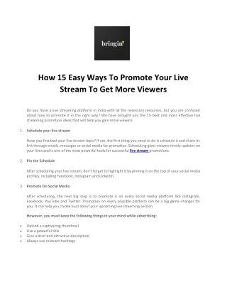 15 Easy Ways To Promote Your Live Stream To Get More Viewers