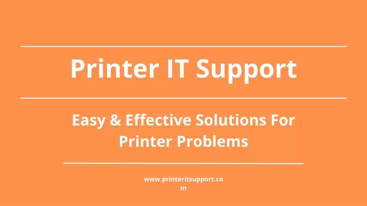 printer it support easy effective solutions