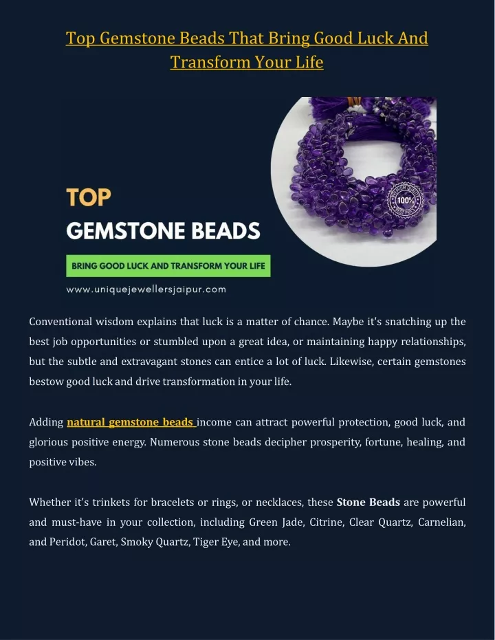 top gemstone beads that bring good luck and transform your life