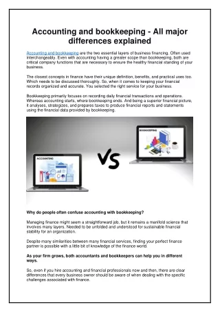 Accounting and bookkeeping - All major differences explained