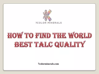 How to Find the World Best Talc Quality