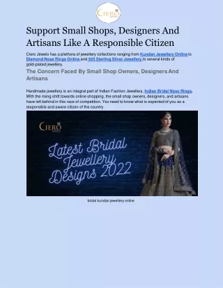 support small shops designers and artisans like a responsible citizen
