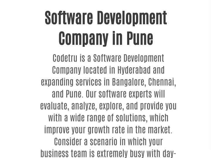 software development company in pune codetru