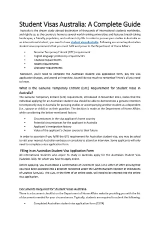 student visas australia a complete guide student