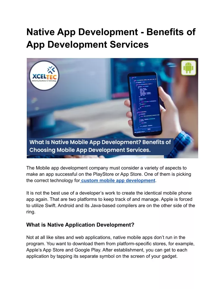 native app development benefits