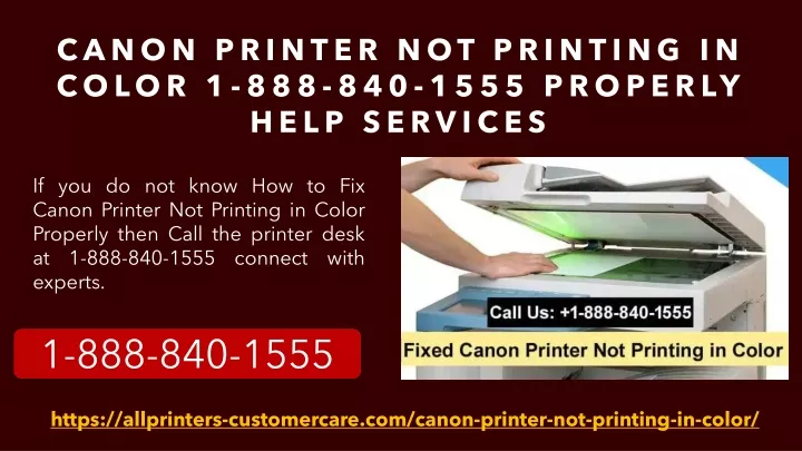 canon printer not printing in color 1 888 840 1555 properly help services