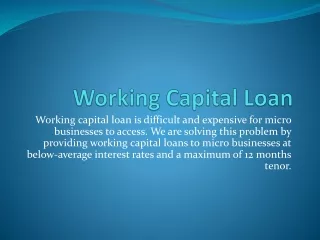 Working Capital Loan