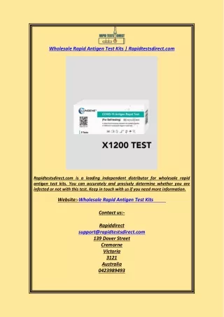 Wholesale Rapid Antigen Test Kits Rapidtestsdirect.com