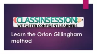 Learn the Orton Gillingham method