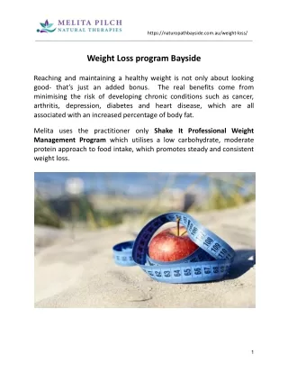 Weight Loss program Bayside