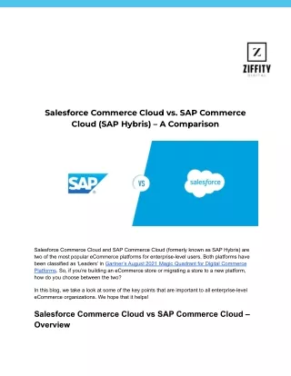 Salesforce Commerce Cloud vs. SAP Commerce Cloud (SAP Hybris)