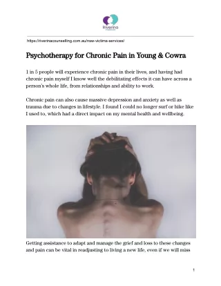 Psychotherapy for Chronic Pain in Young & Cowra