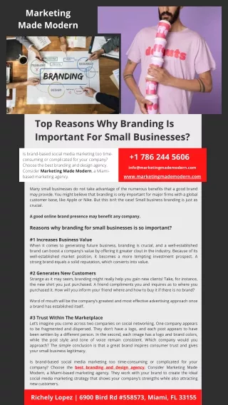 Top Reasons Why Branding Is Important For Small Businesses - PDF