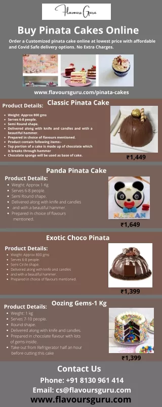 Order Now! Online Pinata Cakes Delivery in Delhi NCR