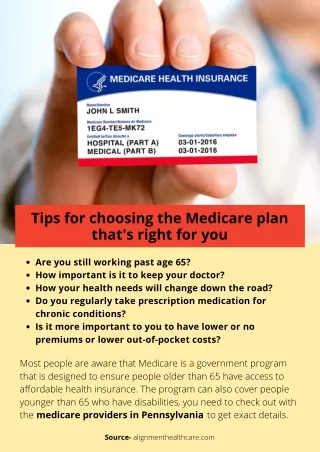 Tips for choosing the Medicare plan that's right for you