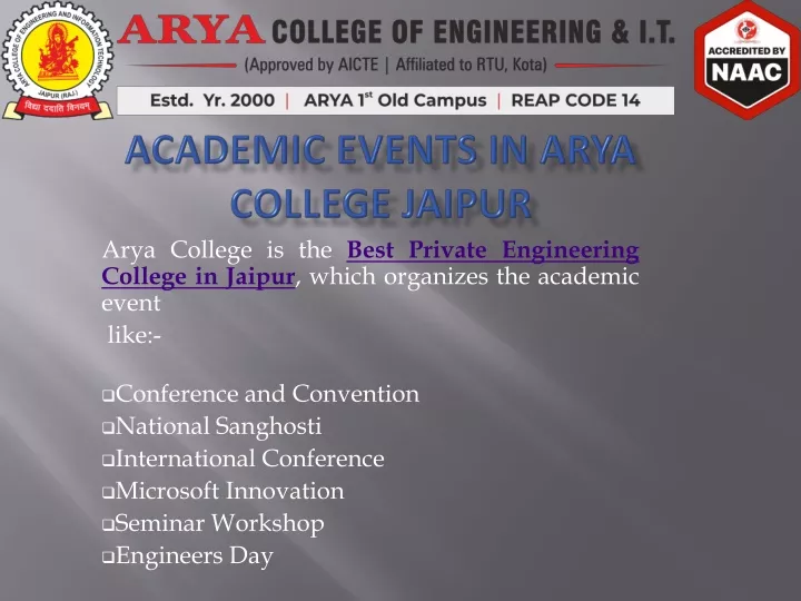 arya college is the best private engineering