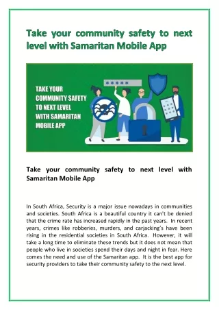 take your community safety to next level with