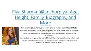 piya sharma @anchorpiya age height family biography and more