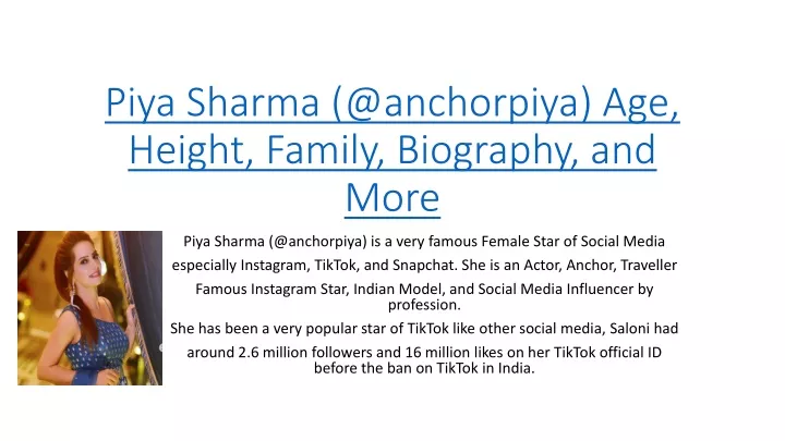 piya sharma @anchorpiya age height family biography and more