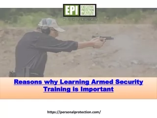 reasons why learning armed security training