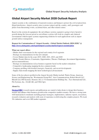 Global Airport Security Industry Forecasts Report Analysis