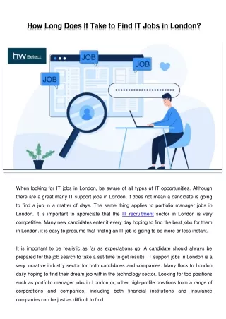 how long does it take to find it jobs in london