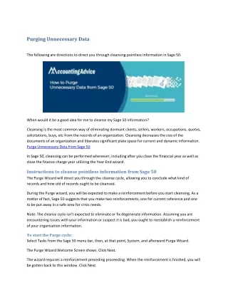 purging unnecessary data