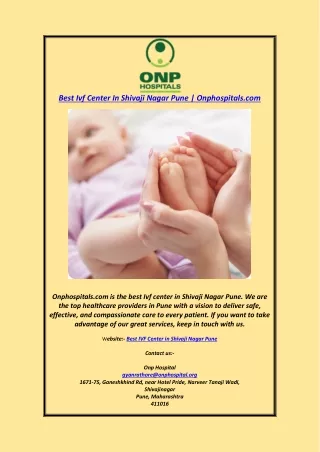 Best Ivf Center In Shivaji Nagar Pune Onphospitals.com